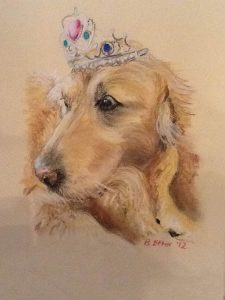 Dog and tiara pastel