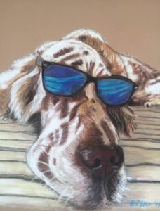 Dog in Sunglasses Drawing