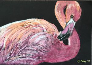 flamingo in pastel
